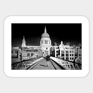 St Paul's Cathedral London Millennium Bridge Sticker